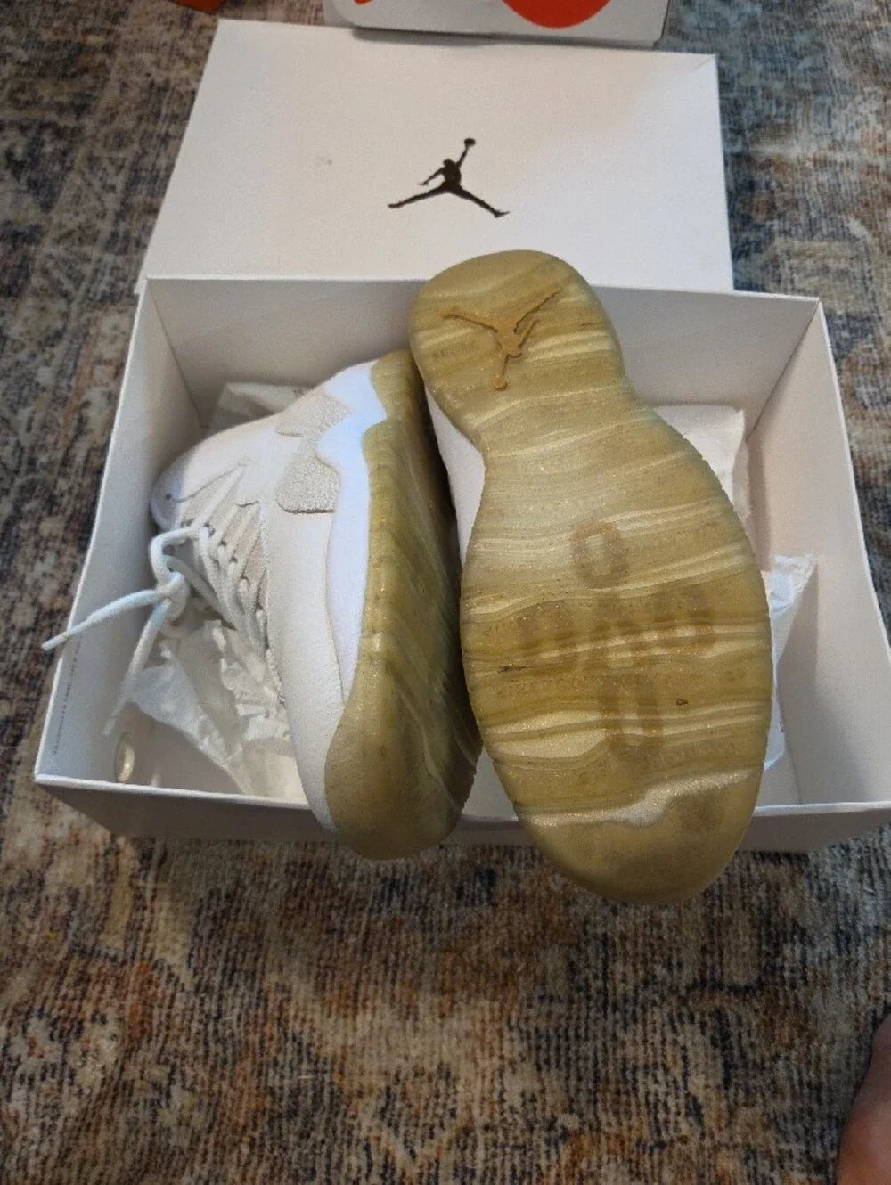 Air Jordan Retro OVO Drake 10'sWhite and Cream High-Top Sneakers S. 11